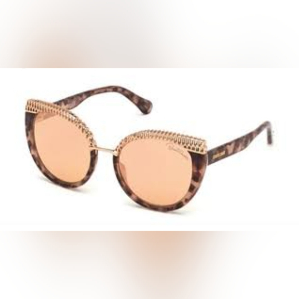 Roberto Cavalli Rose Gold Chain Tortoise Sunglasses | NWT Luxury Designer
